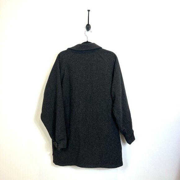 Woolrich Town Coat Medium Gray onyx wool nylon Button Up Overcoat zip up pockets - Picture 10 of 12